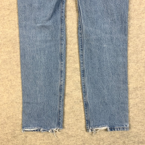 Levis Jeans Womens 25 Blue Pants 501 Button Fly Light Destroyed American Denim - Picture 8 of 16